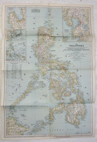 Ww2 Vintage Map Of The Philippines Dated March 1945 National Geographic