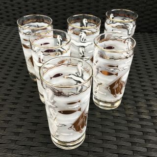 Set Of 6 Libbey Highball Glasses Vintage Mid Century Camper Van Cocktail 1950s 6