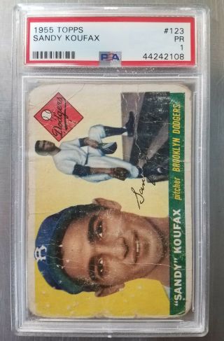 1955 Topps Sandy Koufax Brooklyn Dodgers 123 Baseball Card