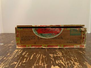 Antique 1920 ' s Little Fendrich Wooden Cigar Box Evansville Indiana 3