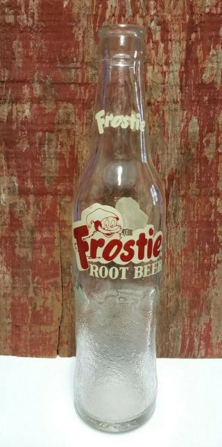 Vintage Frostie Root Beer Bottle Acl Soda Pop 10oz Eunice Louisiana 7 Up Camden