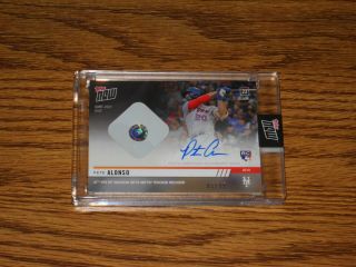 2019 Topps Now 422a Pete Alonso Rc Game Relic Base Autograph (