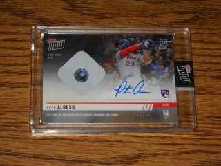 2019 Topps Now 422A Pete Alonso RC Game Relic Base Autograph (' d 81/99) 3
