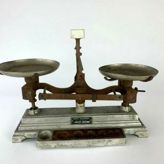Antique Pharmacy Apothecary Cast Iron Henry Troemner Balance Scale