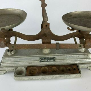 Antique Pharmacy Apothecary Cast Iron Henry Troemner Balance Scale 2