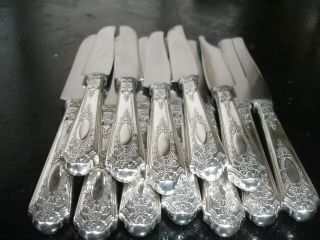 Antique Style 1835 R Wallace 12 Pc Silverware Stainless Kitchen Dinner Knife Set