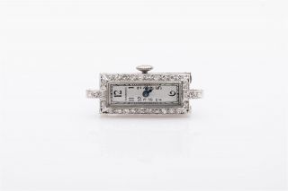Antique 1920s Tiffany & Co Platinum 18k Gold.  50ct Diamond Ladies Ring Watch 12g