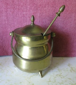 Antique Vintage Brass Three Legged Fire Starter Smudge Pot W/ Pumice Stick