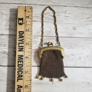 Vintage Antique Purse Chainmail Mesh Doll German French 1920 