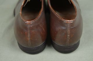 Vintage WWII US Army Mens 30s 40s Burgundy Brown Russet Oxford Dress Shoes 9.  5 C 3