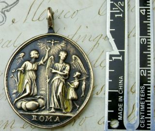 Antique 17th Century Old Testament Tobit Archangel Raphael Michael Rosary Medal