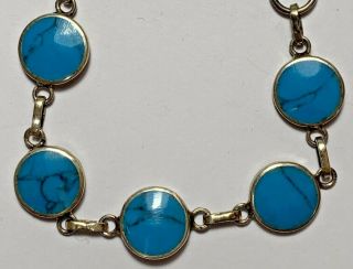 Antique Vintage Silver Bracelet With Fantastic Light Blue Stones