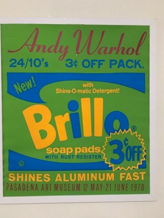 Authentic Vintage Andy Warhol Brillo 1970 Museum Advertising Poster 26” X 30”