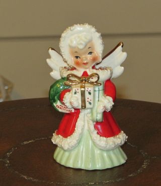 Vtg Napco Christmas Angel Girl Figurine 1lx 1693