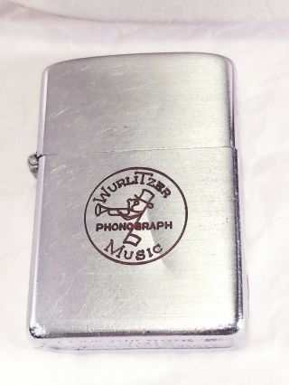 Rare Vintage Wurlitzer Phonograph Music Advertisement Advertising Zippo Lighter