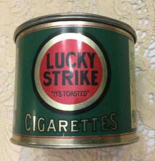 Vintage Lucky Strike Round Cigarette Tobacco Tin