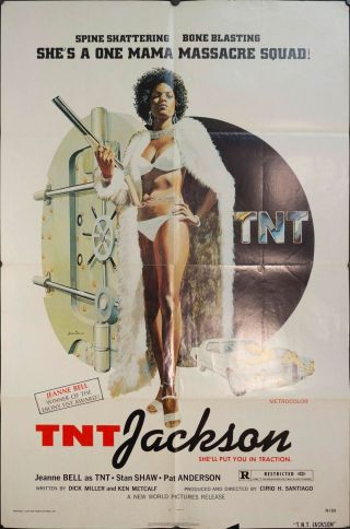 1974 T.  N.  T.  Jackson Blaxploitation One Sheet Movie Poster Vintage