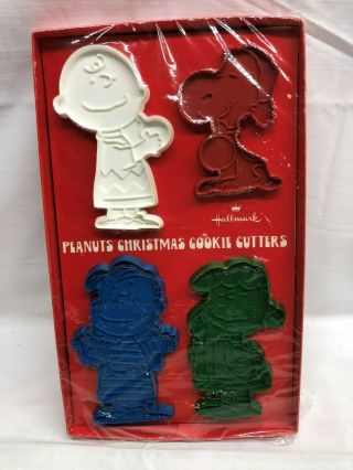 Vintage Hallmark Peanuts Christmas Cookie Cutters Set Of 4 Htf