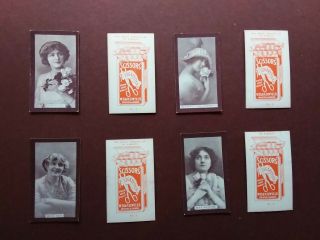 Actresses,  Purple Brown,  Red Back,  Issued 1908 By Wills Scissors Set 30