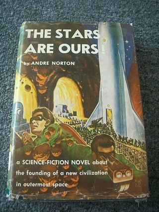 The Stars Are Ours By Andre Norton Ex Library.  Virgil Finlay Cover.