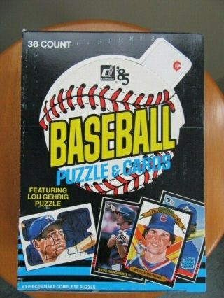 1985 Donruss Baseball Wax Card Box 36 Packs