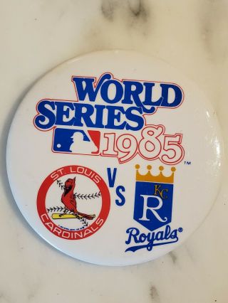 1985 Baseball World Series St.  Louis Cardinals Vs.  KC Royals Button Pin 2 2