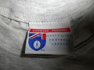 Vintage Grey Cotton 1990s West Coast Eagles Official AFL Licensed T - shirt Large 3