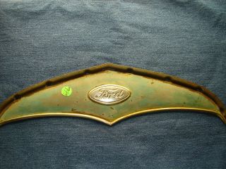 Vintage Ford Grille Top Of Radiator Shell Emblem Decal Script Antique Rare