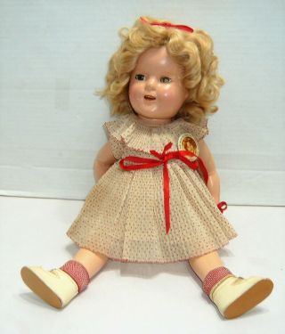 Vintage Ideal Shirley Temple Composition Doll W/outfit & Pin