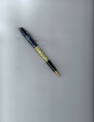 Vintage Conqueror Mother Of Pearl Combo Fountain Pen Fine Nib & 1.  1 Twist Pencil