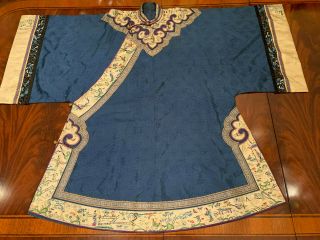 An Chinese Qing Dynasty Woven Silk Robe.