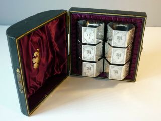 Set Of 6 Stunning Victorian Numbered Napkin Rings In Case