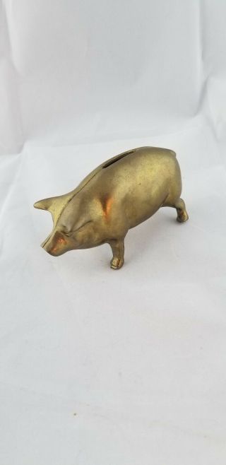 Small Brass Piggy Bank Vintage