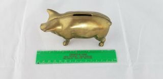 Small Brass Piggy Bank Vintage 2