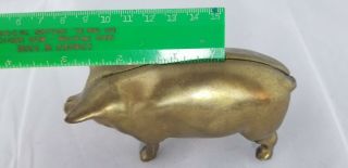 Small Brass Piggy Bank Vintage 3