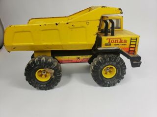 Vintage Tonka Mighty Turbo Diesel Dump Truck Retro Toy Rare Metal 1980s Yellow
