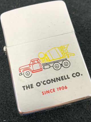 1963 Zippo Lighter - The O’connell Co.  Since 1906 - Cement Mixer Truck Graphics
