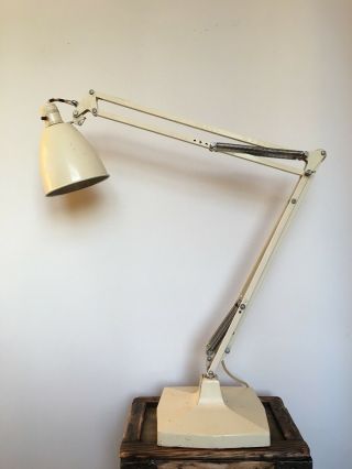 1950 ' s Vintage Retro Industrial Herbert Terry Anglepoise 1209 Desk Lamp In Cream 2