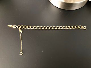 Vintage Monet Gold Tone Link Bracelet Charm Safety Euc