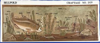 Vtg Craftaid Leather Billfold Template 2125 Fish 1984 Tandy Pattern