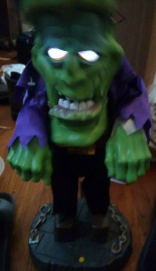 Gemmy Frankenstein Thriller M.  J.  Animated Halloween Decor Monster Battery Op Vtg