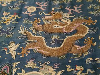 Antique Chinese 19th Century Kesi Imperial Nine Dragon Robe Framed Silk Qing 2