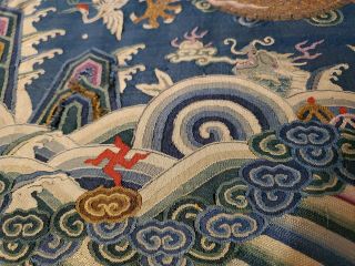 Antique Chinese 19th Century Kesi Imperial Nine Dragon Robe Framed Silk Qing 3