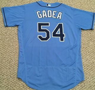 Gadea Size 48 54 2017 Tampa Bay Rays Game Jersey Issued Alternate Columbia Blue