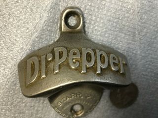 Vintage Dr.  Pepper Starr " X " Bottle Opener Brown Co.  W/ Patent