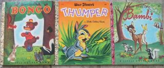 3 Vintage Little Golden Books Walt Disney 