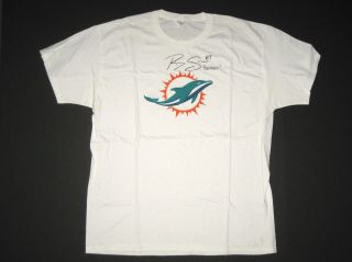 Ryan Spadola Practice Worn & Signed White Miami Dolphins " Go Fins " Xl Shirt