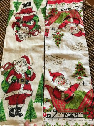 Vintage Christmas Dish Towels - Set Of 2
