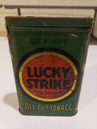 Vintage Roll Cut Tobacco Tin Lucky Strike Country Store