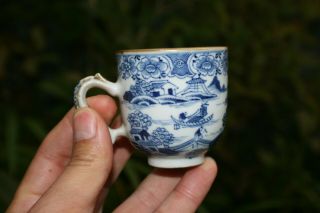 18th Century Antique Chinese Porcelain Blue And White Landscape Picture Cup